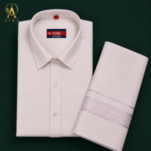 light pink veshti set