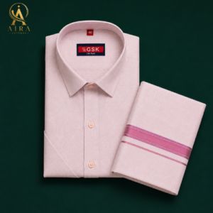 pink veshti set