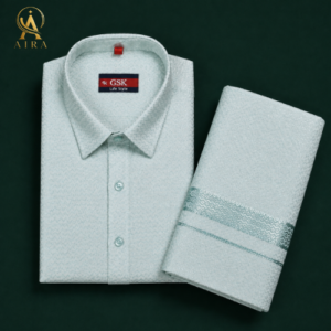 ice blue veshti set