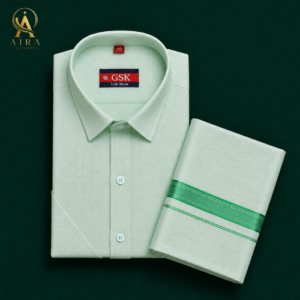 green veshti set